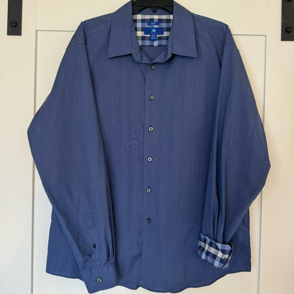 Egara non-iron slim fit blue button down shirt